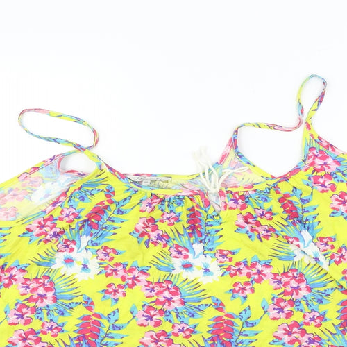 Peacocks Womens White Floral  Basic Tank Size 16