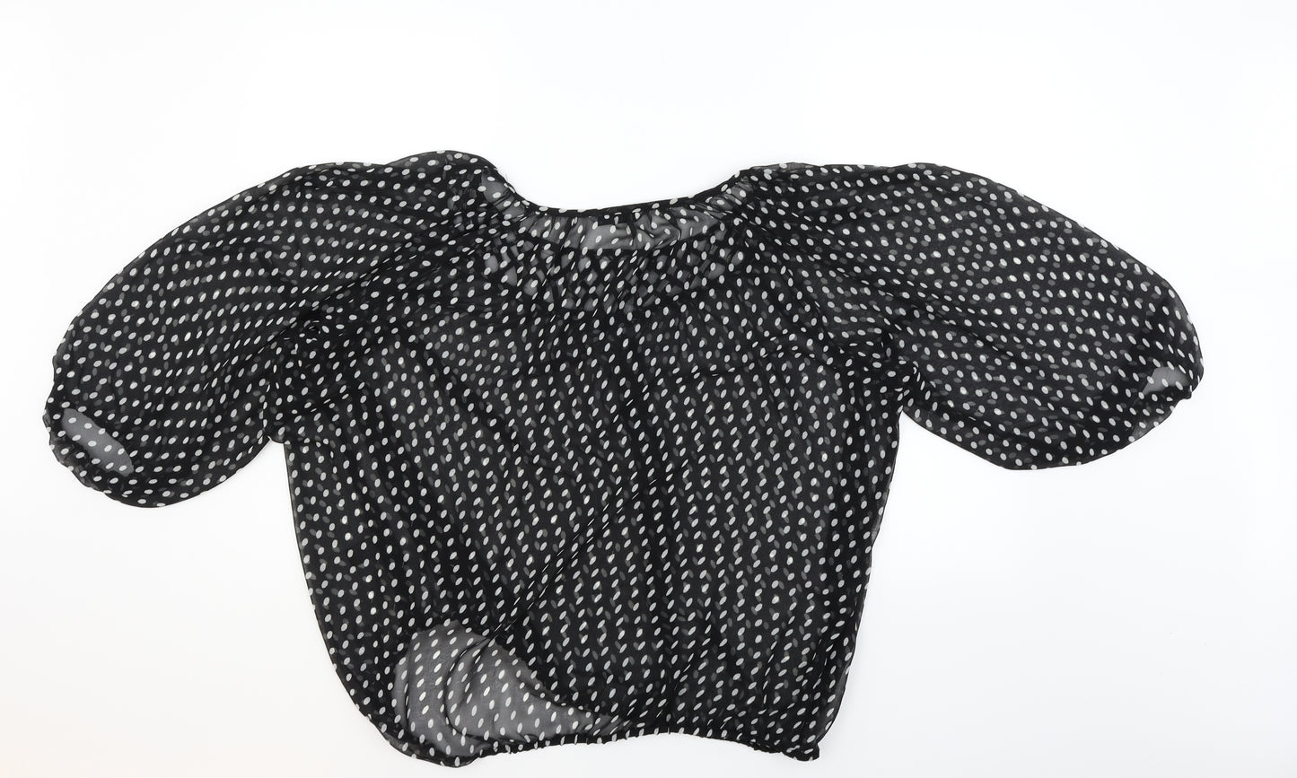TU Womens Black Polka Dot  Basic Blouse Size 20