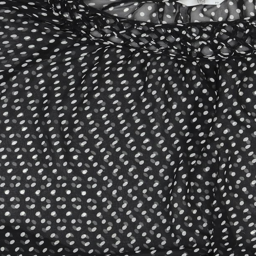 TU Womens Black Polka Dot  Basic Blouse Size 20