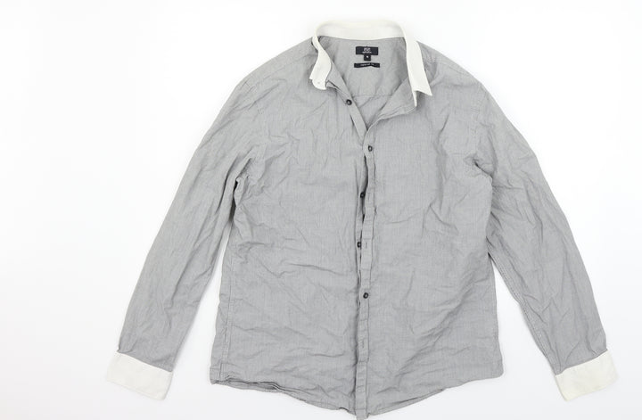 F&F Mens Grey Button-Up Size 16