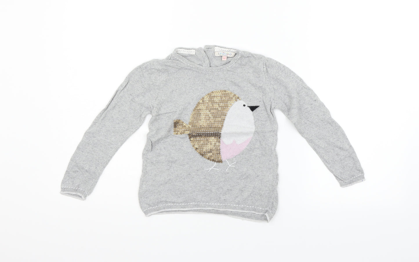 Indigo Girls Grey   Cardigan Jumper Size 4-5 Years  - Bird