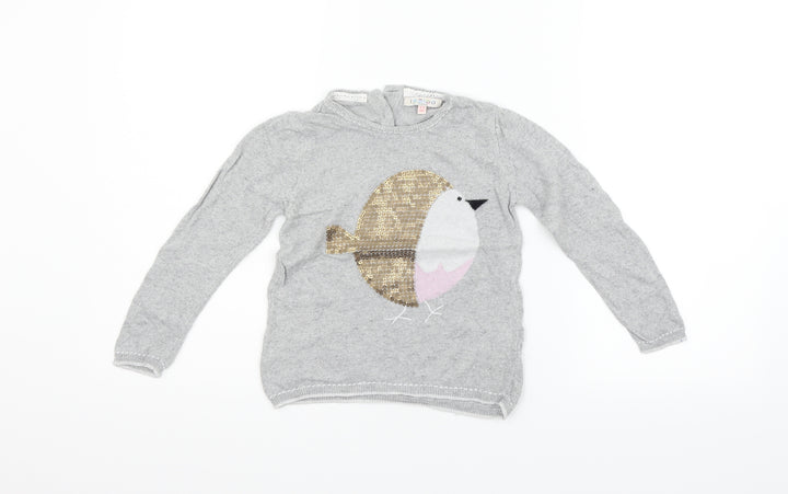 Indigo Girls Grey   Cardigan Jumper Size 4-5 Years  - Bird