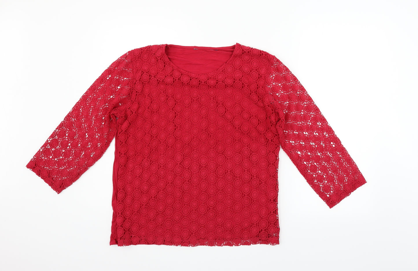 EWM Womens Red   Henley Jumper Size L