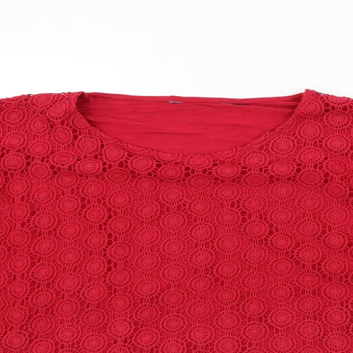 EWM Womens Red   Henley Jumper Size L