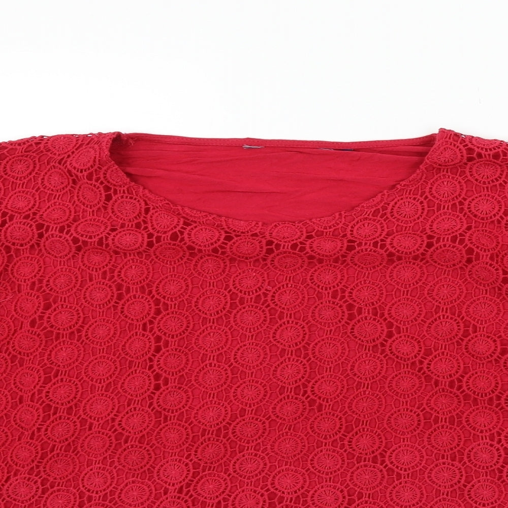 EWM Womens Red   Henley Jumper Size L