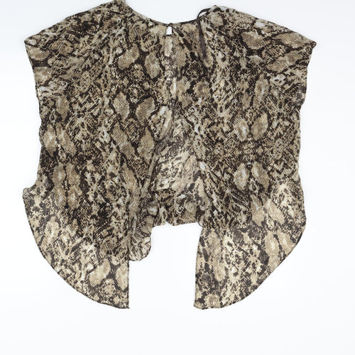 Papaya Womens Beige Animal Print  Basic Blouse Size 14