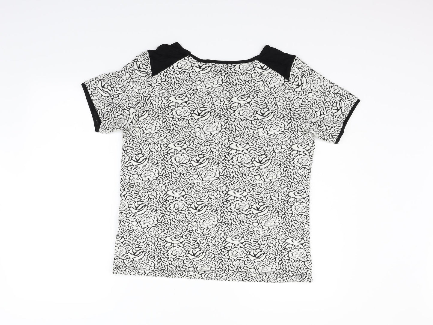 Debenhams Womens White Floral  Basic T-Shirt Size 14