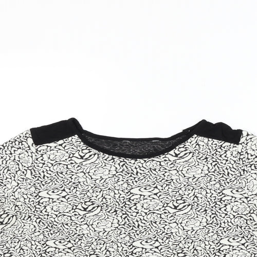 Debenhams Womens White Floral  Basic T-Shirt Size 14