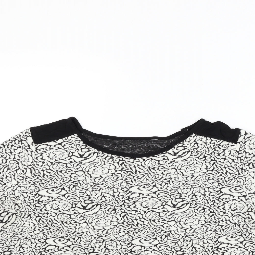 Debenhams Womens White Floral  Basic T-Shirt Size 14