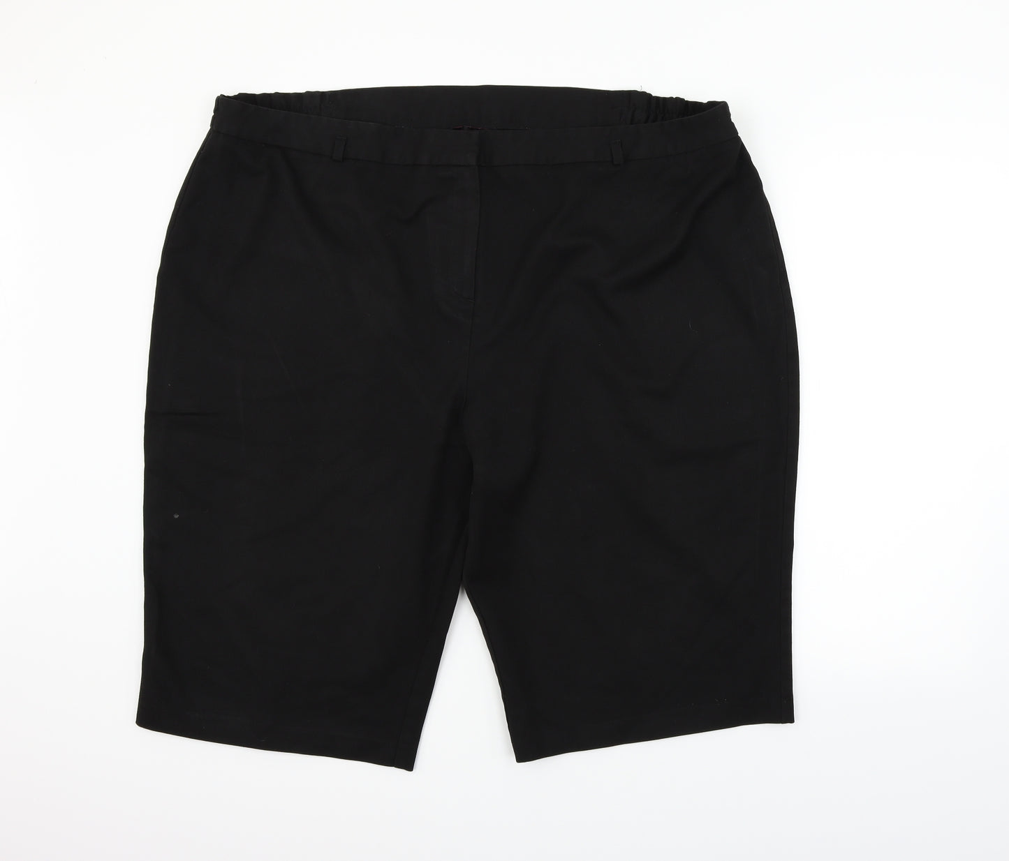 Simply Be Womens Black Houndstooth  Cut-Off Shorts Size 44 in