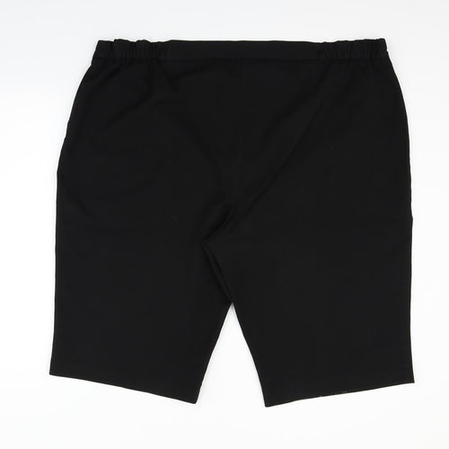 Simply Be Womens Black Houndstooth  Cut-Off Shorts Size 44 in