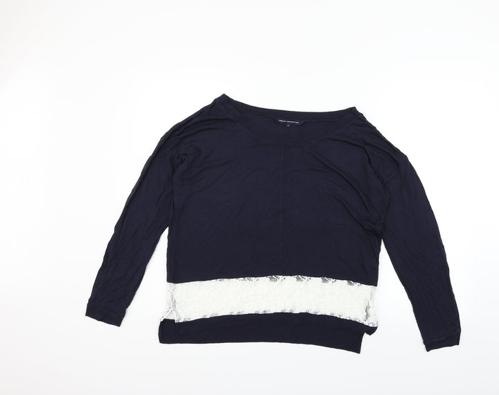French Connection Womens Blue Basic T-Shirt Size S