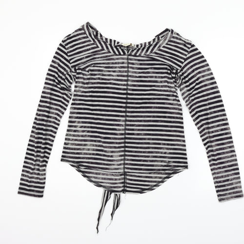 diesal  Womens Grey Striped  Pullover Jumper Size M