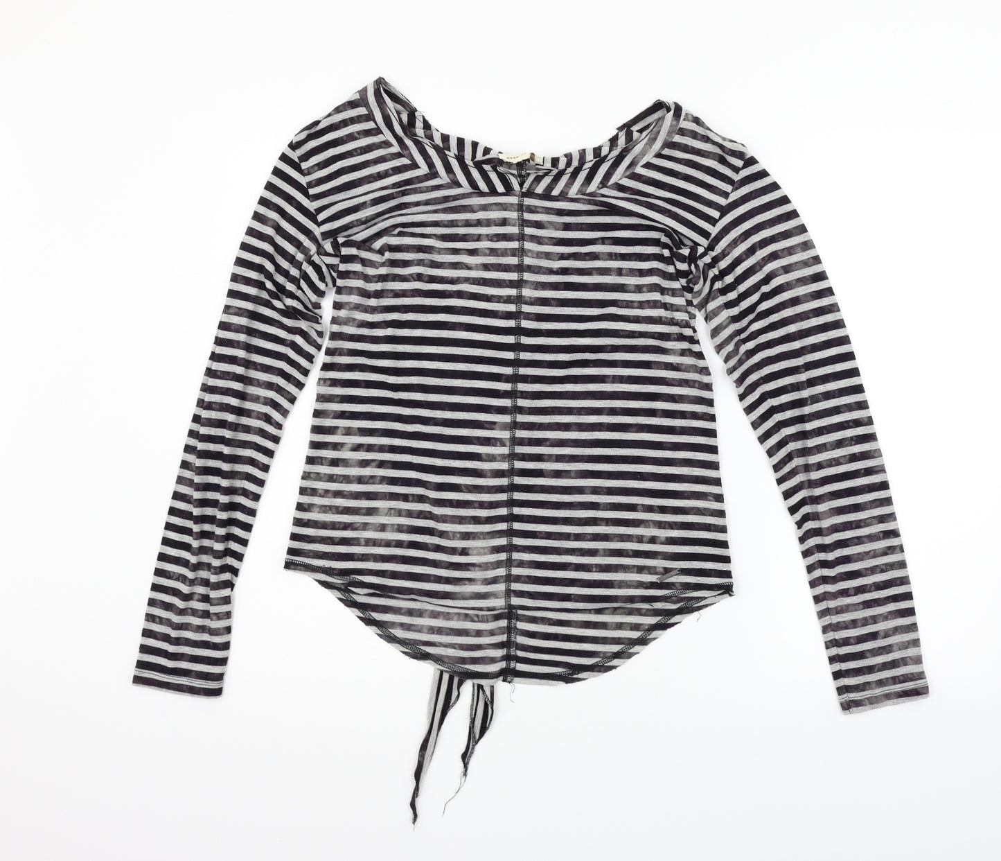 diesal  Womens Grey Striped  Pullover Jumper Size M