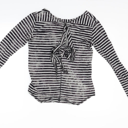 diesal  Womens Grey Striped  Pullover Jumper Size M