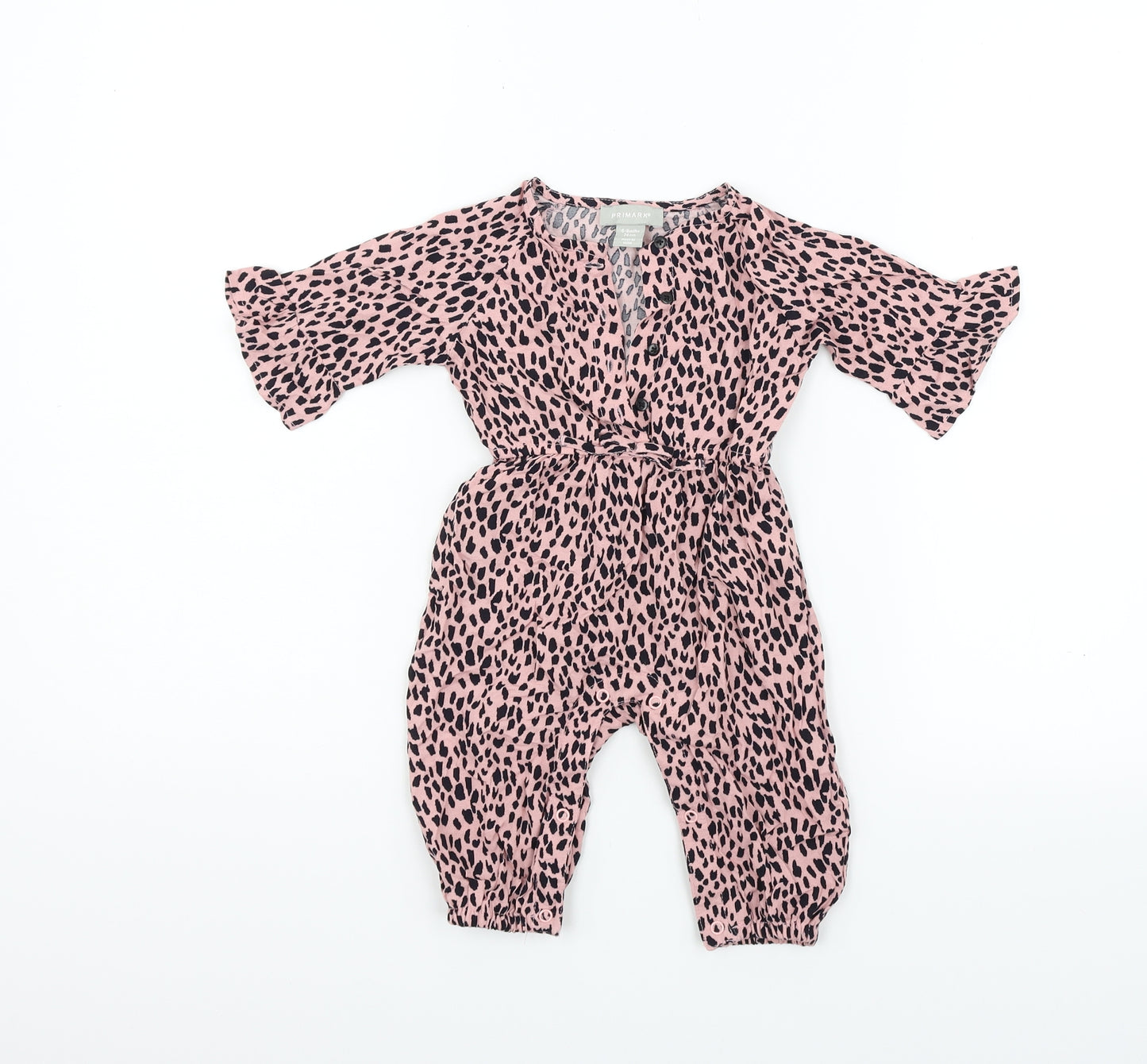 Primark Girls Pink Polka Dot  Babygrow One-Piece Size 6-9 Months