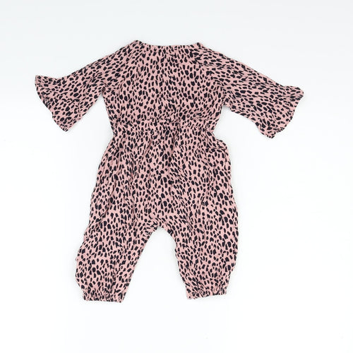 Primark Girls Pink Polka Dot  Babygrow One-Piece Size 6-9 Months