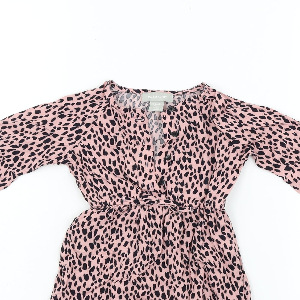 Primark Girls Pink Polka Dot  Babygrow One-Piece Size 6-9 Months