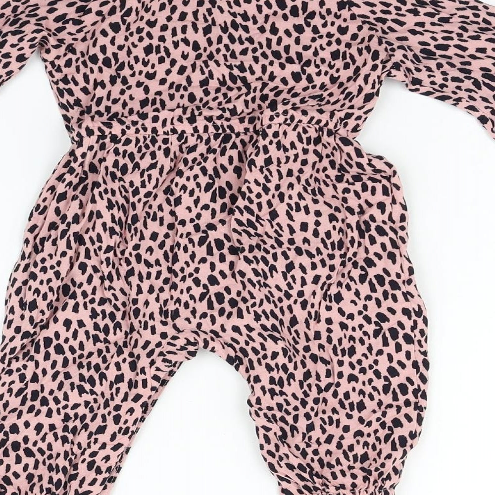 Primark Girls Pink Polka Dot  Babygrow One-Piece Size 6-9 Months