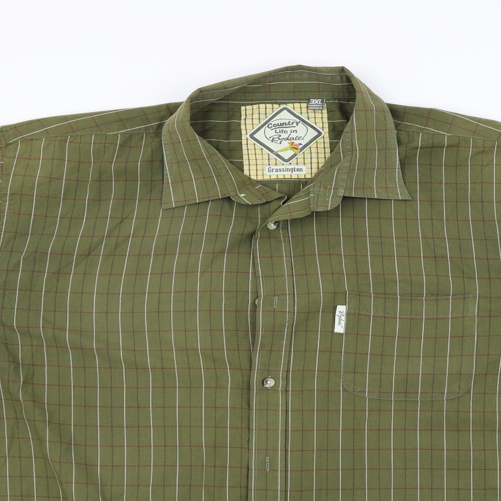 country life in rydale Mens Green Check   Button-Up Size 3XL