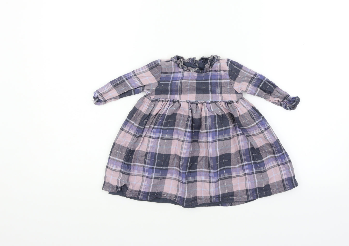 George Girls Grey Check  Fit & Flare  Size 6-9 Months