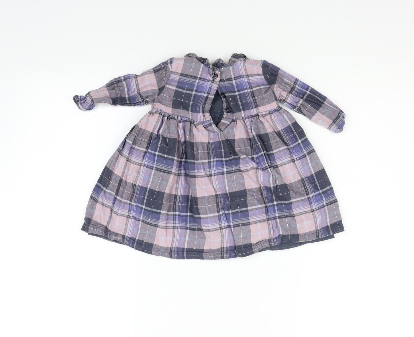 George Girls Grey Check  Fit & Flare  Size 6-9 Months