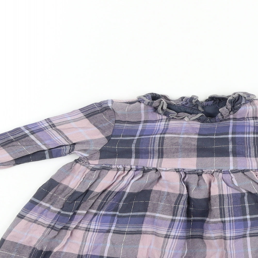 George Girls Grey Check  Fit & Flare  Size 6-9 Months
