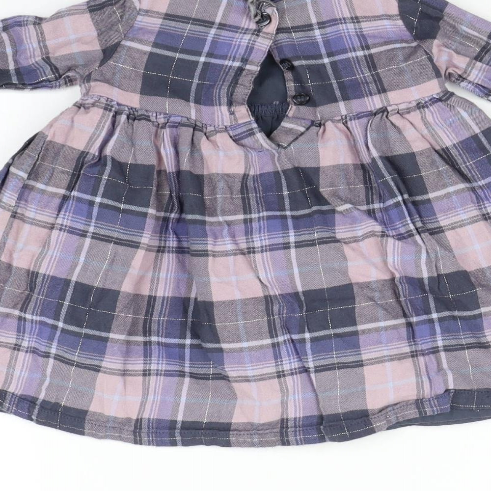 George Girls Grey Check  Fit & Flare  Size 6-9 Months