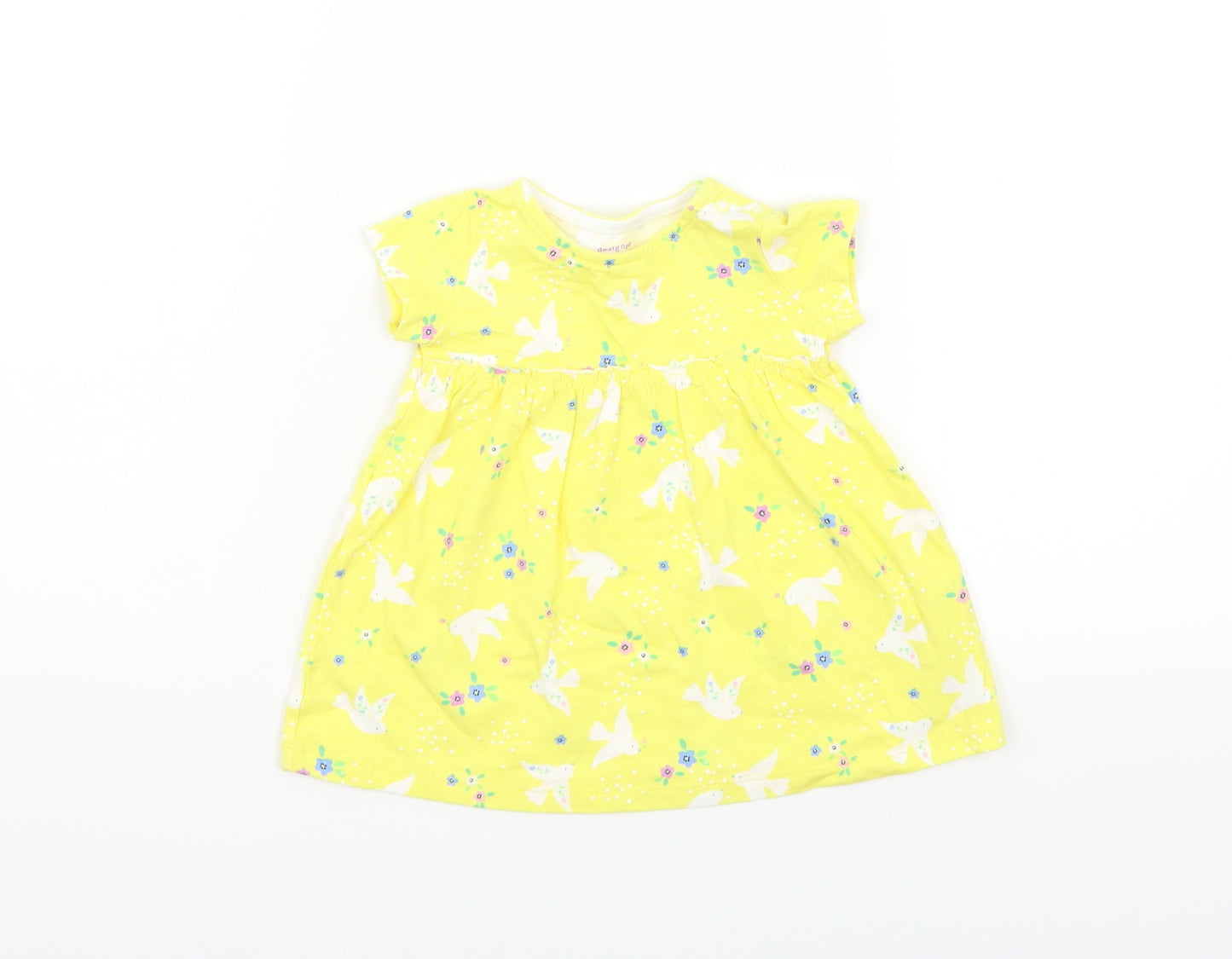 F&F Girls Yellow   Basic T-Shirt Size 3-6 Months
