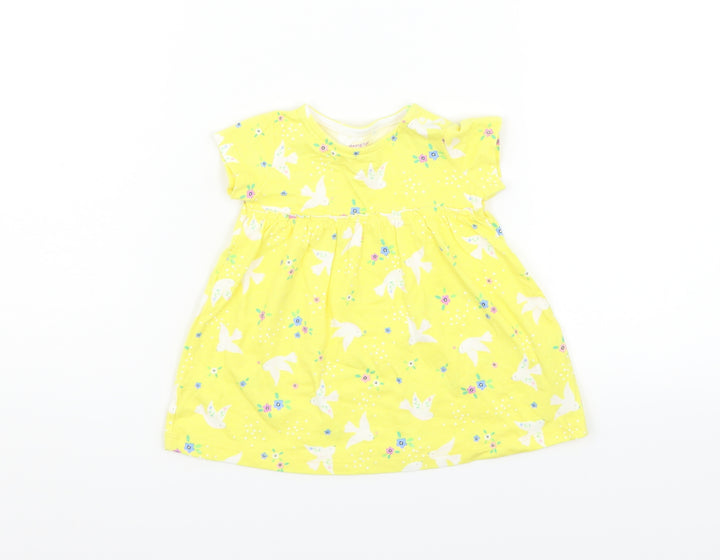 F&F Girls Yellow   Basic T-Shirt Size 3-6 Months