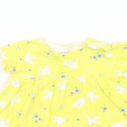F&F Girls Yellow   Basic T-Shirt Size 3-6 Months