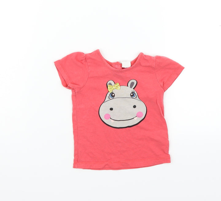 H&M Girls Pink Basic Polo Size 6-9 Months