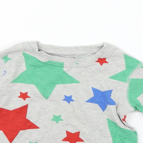 NEXT Girls Grey Geometric  Pullover Jumper Size 2 Years  - STAR