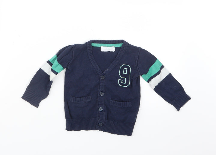 Earlydays Boys Blue  Knit Cardigan Jumper Size 6-9 Months