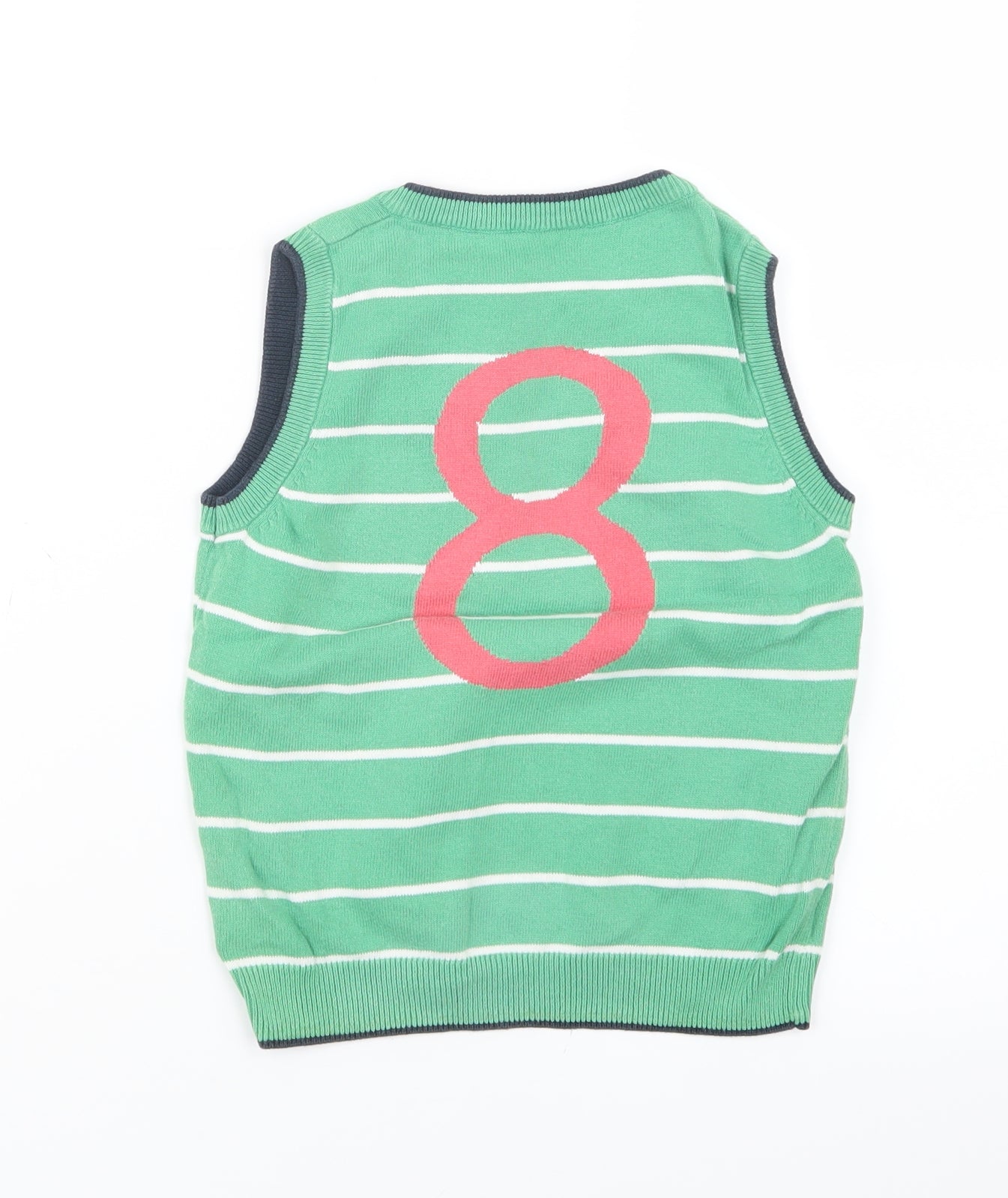 NEXT Boys Green Striped Knit Pullover Jumper Size 3-4 Years
