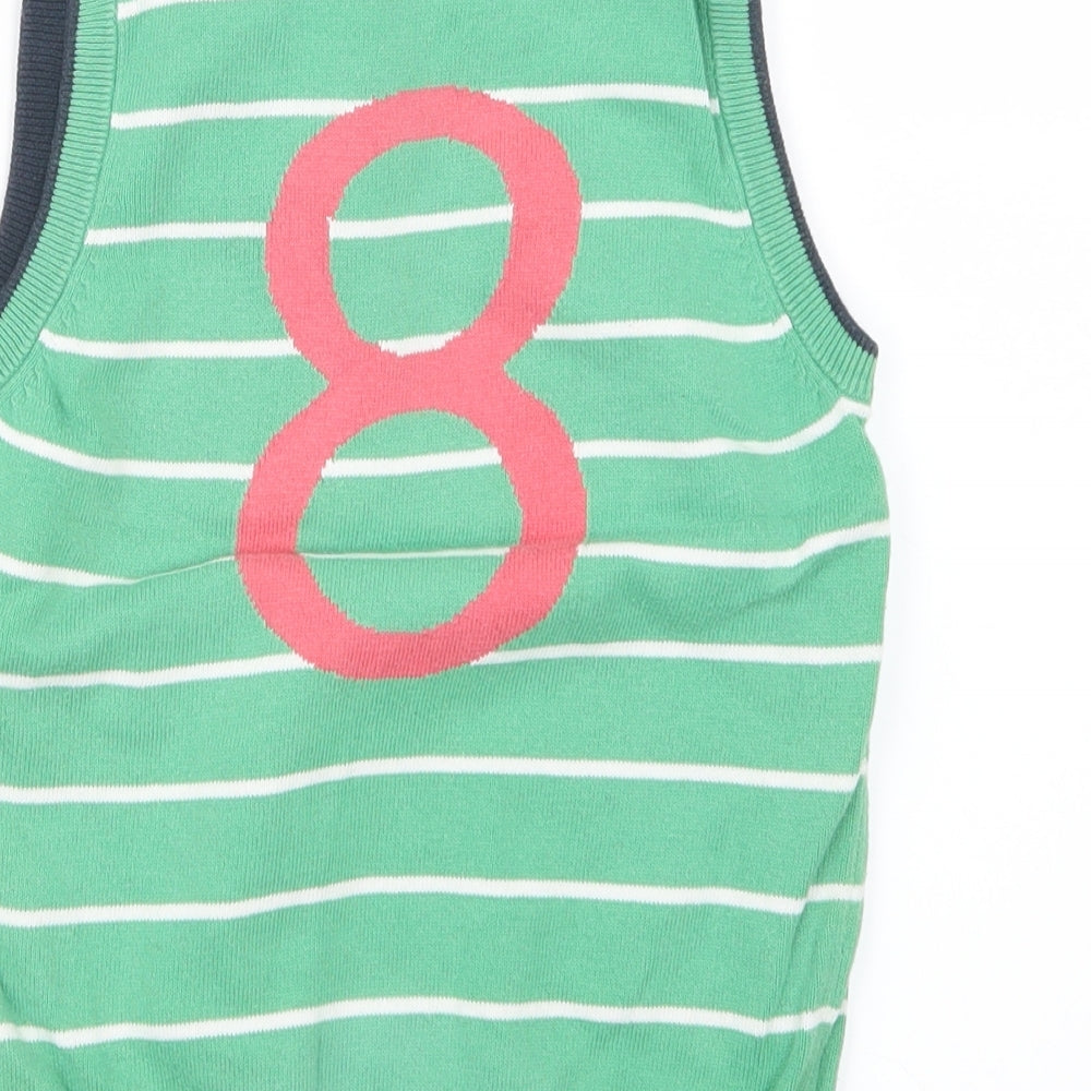 NEXT Boys Green Striped Knit Pullover Jumper Size 3-4 Years
