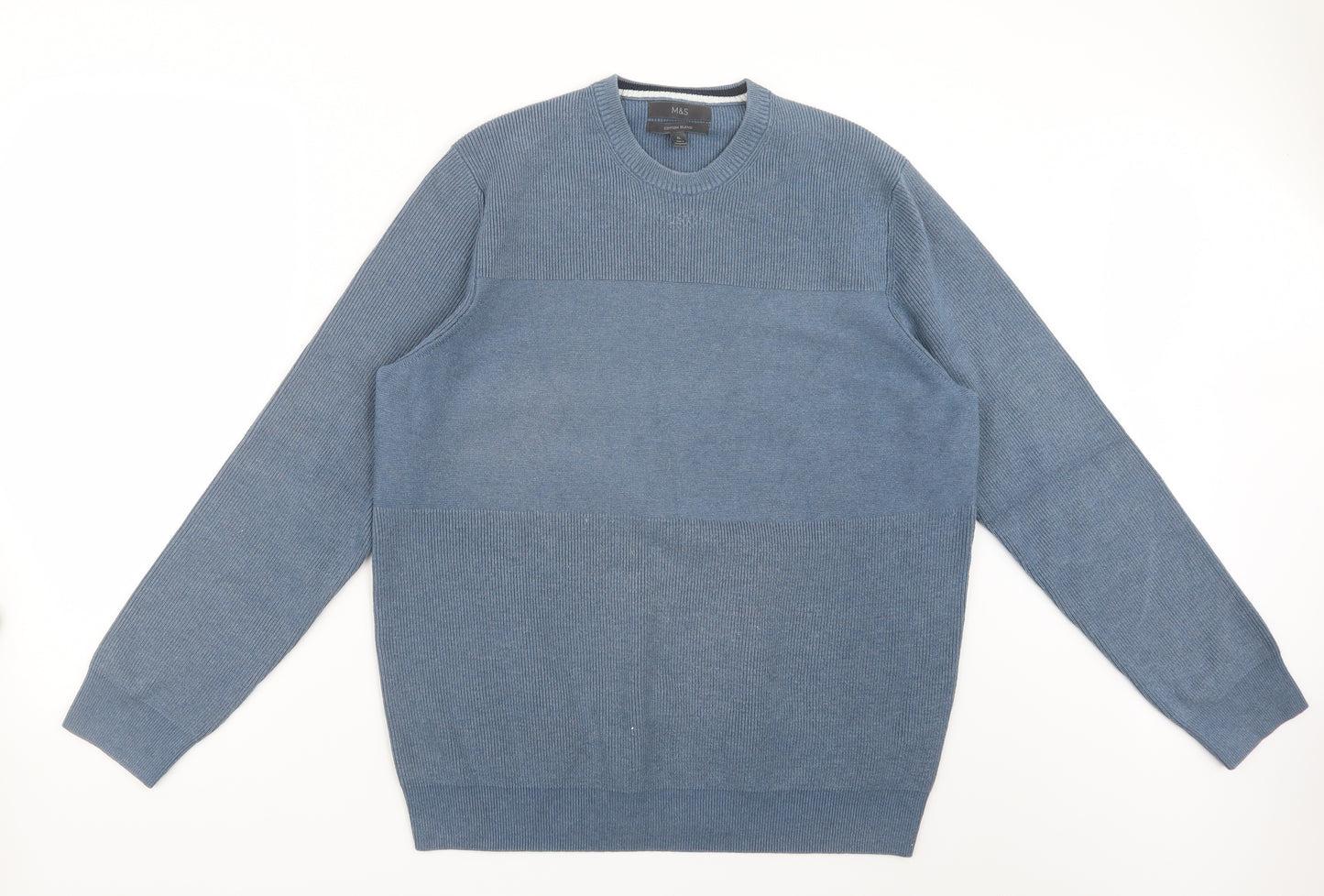 Marks and Spencer Mens Blue  Knit Pullover Jumper Size XL