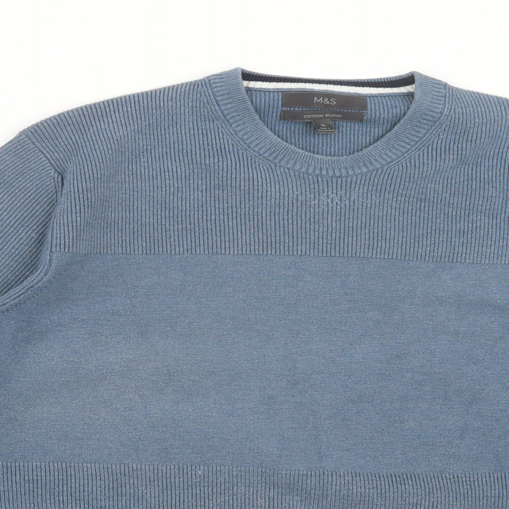 Marks and Spencer Mens Blue  Knit Pullover Jumper Size XL