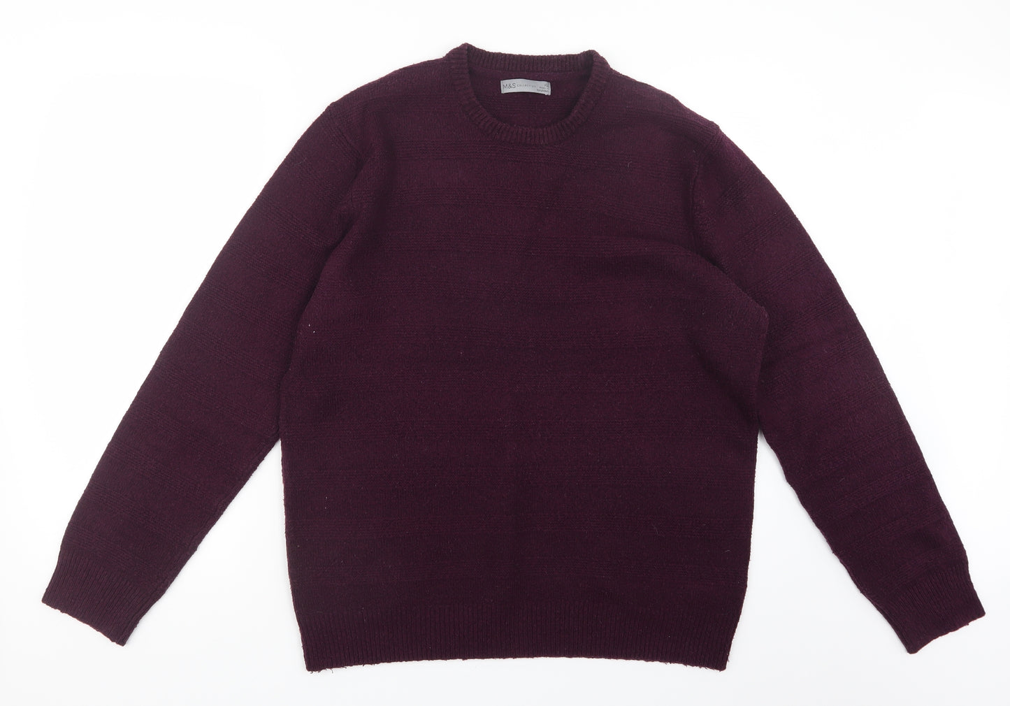 Marks and Spencer Mens Purple  Knit Pullover Jumper Size XL
