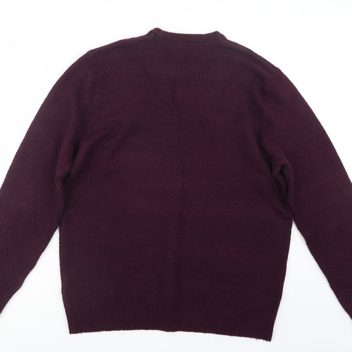 Marks and Spencer Mens Purple  Knit Pullover Jumper Size XL