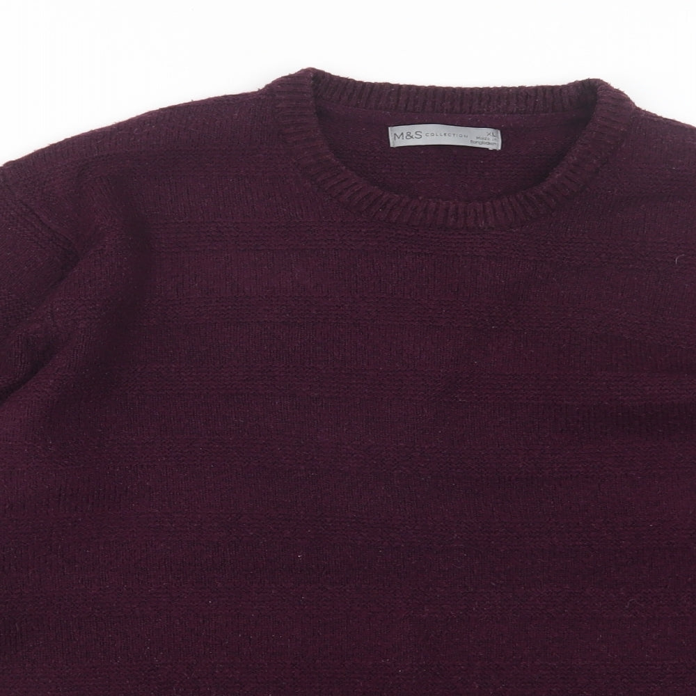 Marks and Spencer Mens Purple  Knit Pullover Jumper Size XL