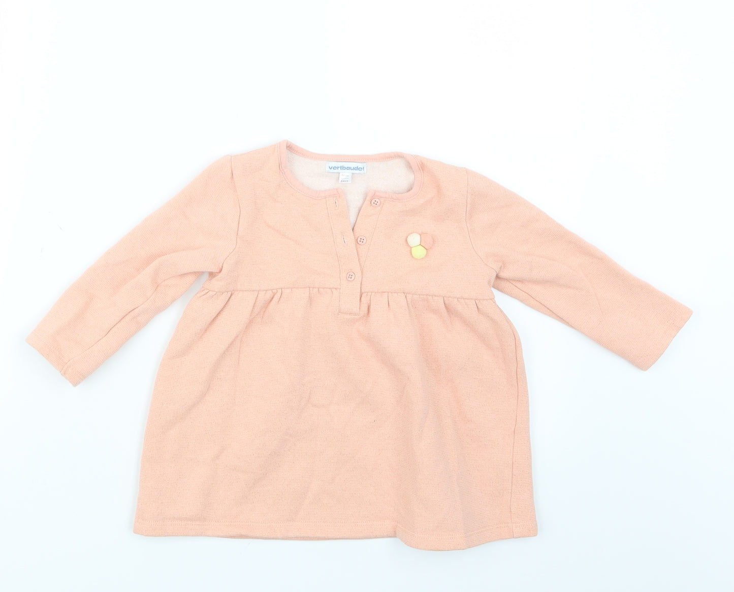 Vertbaudet Girls Pink   Shirt Dress  Size 24 Months