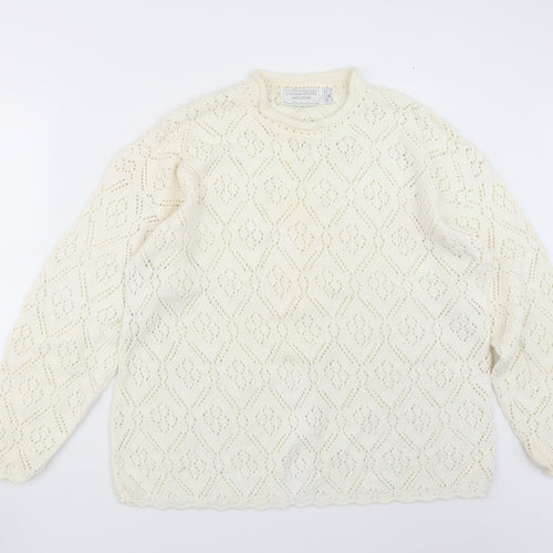 United States Sweaters Womens White  Knit Pullover Jumper Size M