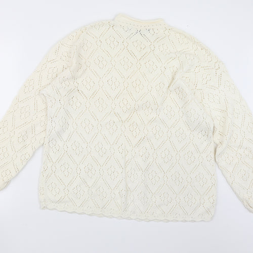 United States Sweaters Womens White  Knit Pullover Jumper Size M