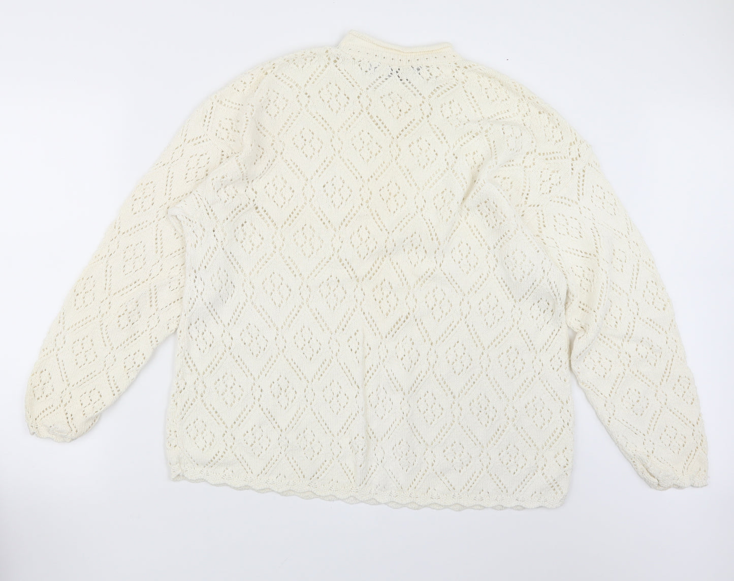 United States Sweaters Womens White  Knit Pullover Jumper Size M