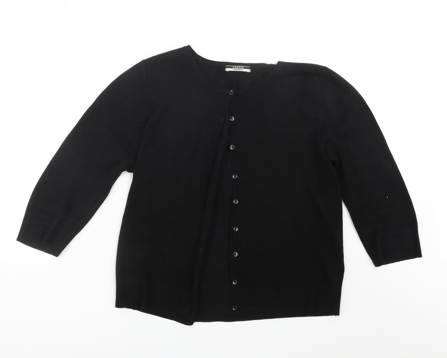 George Womens Black  Knit Cardigan Jumper Size 14