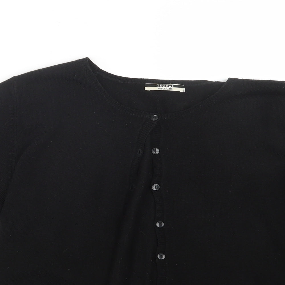 George Womens Black  Knit Cardigan Jumper Size 14