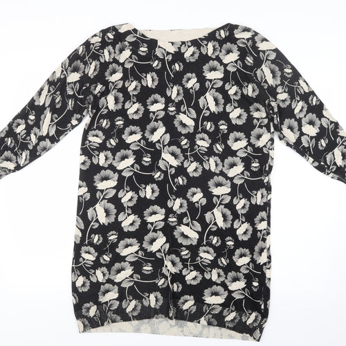 F&F Womens Black Floral  Pullover Jumper Size 18