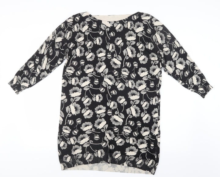 F&F Womens Black Floral Pullover Jumper Size 18