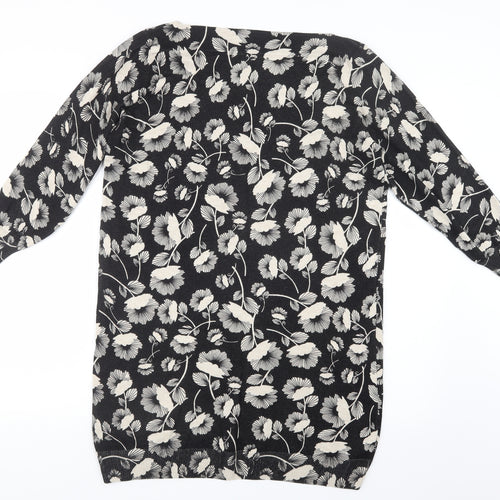 F&F Womens Black Floral  Pullover Jumper Size 18